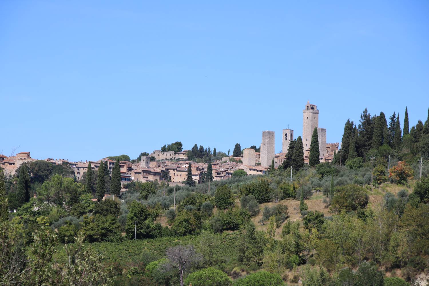 Der Campingplatz ist nur rund zwei Kilometer von San Gimignano entfernt.